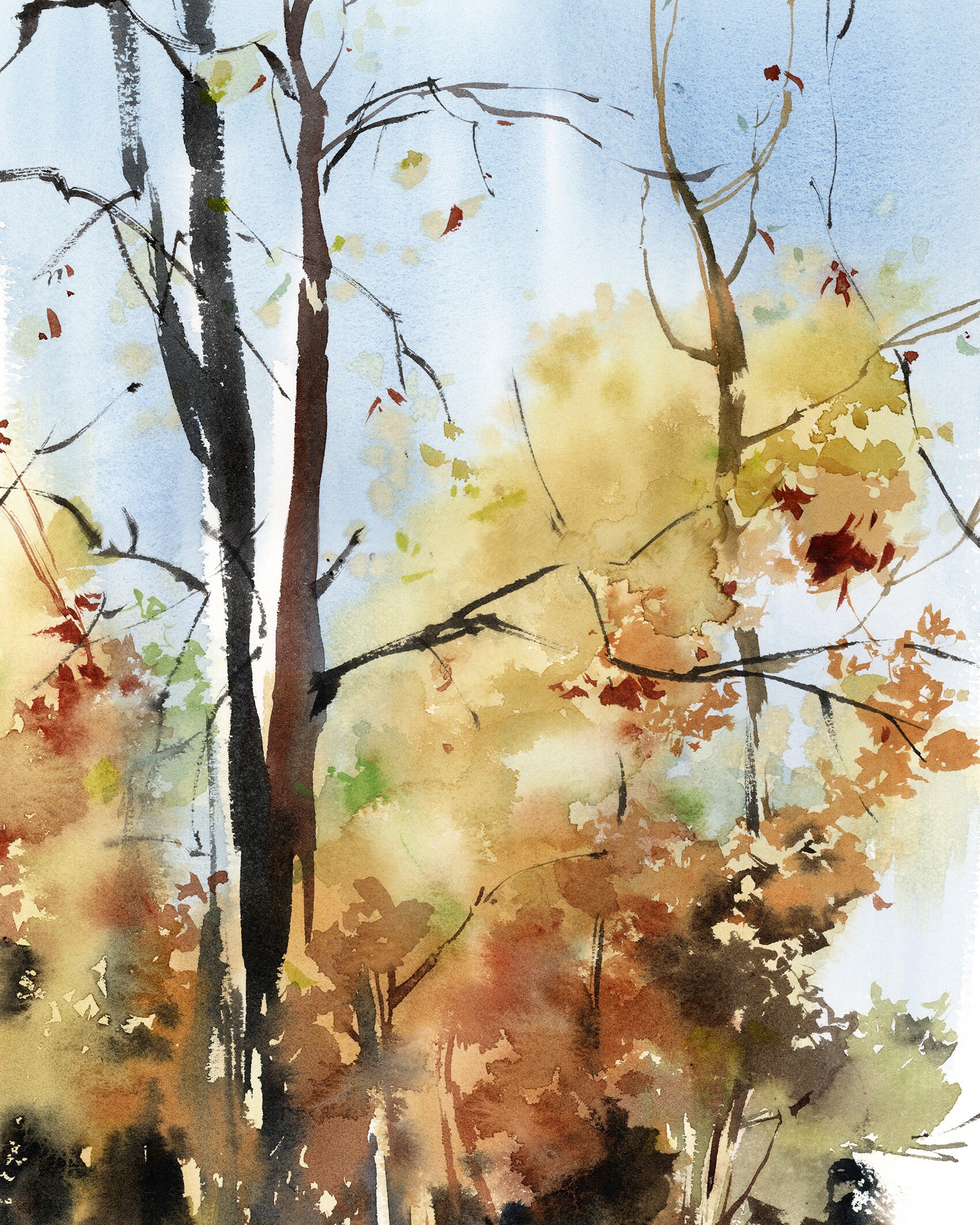 Forest Watercolor Painting Landscape Art Print Nature Etsy forest-watercolor-painting-landscape-art-print-nature-etsy