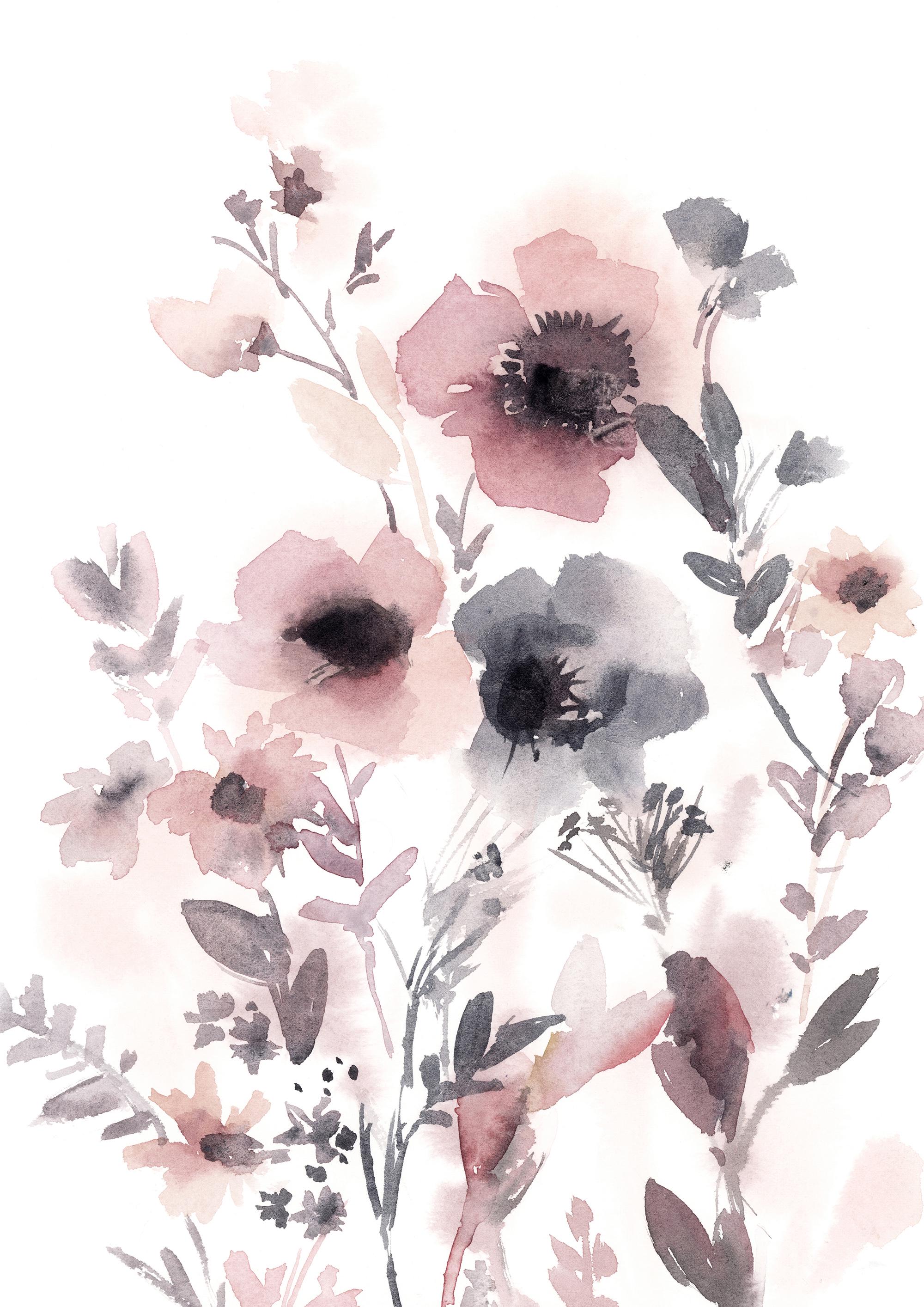 Pastel Pink Gallery Wall 3 Fine Art Prints Set, Abstract Flowers ...
