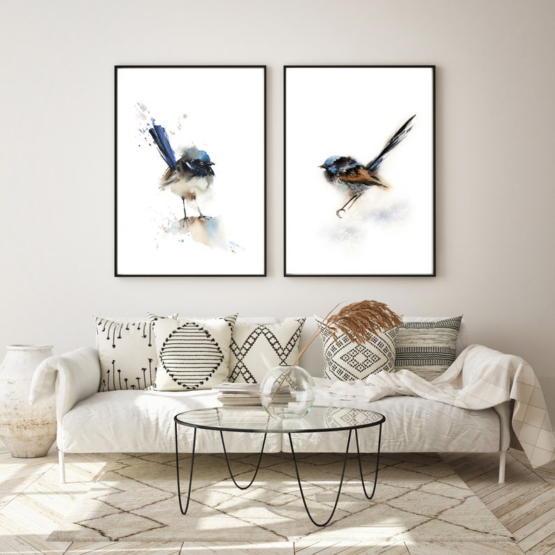 Fine Art Bird Prints Birds Watercolor Painting Set of 2 Bird - Etsy