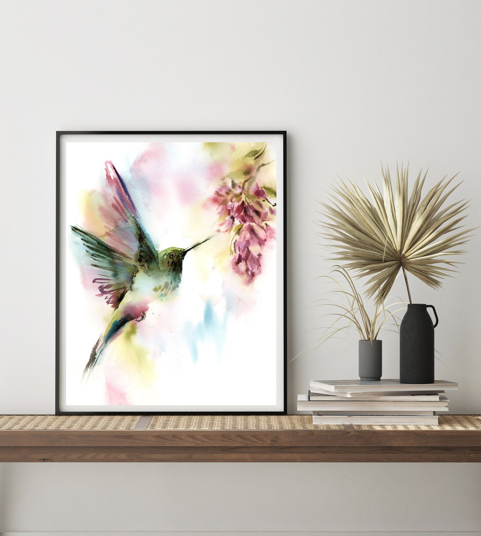Hummingbird Painting Wall Art Print Bird Art Large Wall Art Etsy