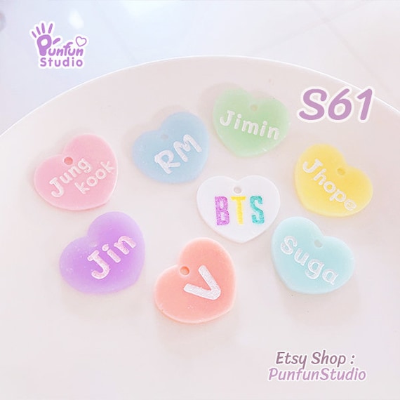 BTS ハート型サインボール　RM S61 BTS Heart Name Mold / K-POP / Silicone Mold / UV Resin Mold - Etsy