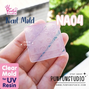NA 04 Poke Mix / Nail Decoration Mold / Clear Mold for UV Resin / Thickness 0.3 - 0.5 mm / Silicone Mold