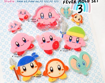 Kirb Fever Mold Set 3 / PAM 61-66, BSM 21+CSM, FE127-128 / Silicone Mold