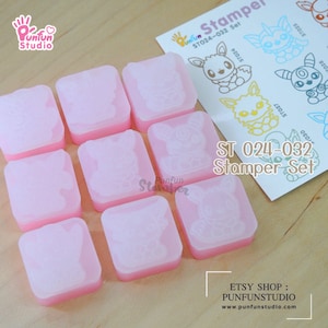 ST 024-032 Stamper Set / Stamper / 9 pieces / Size not over 3 x 3 cm / Punfun Stamper