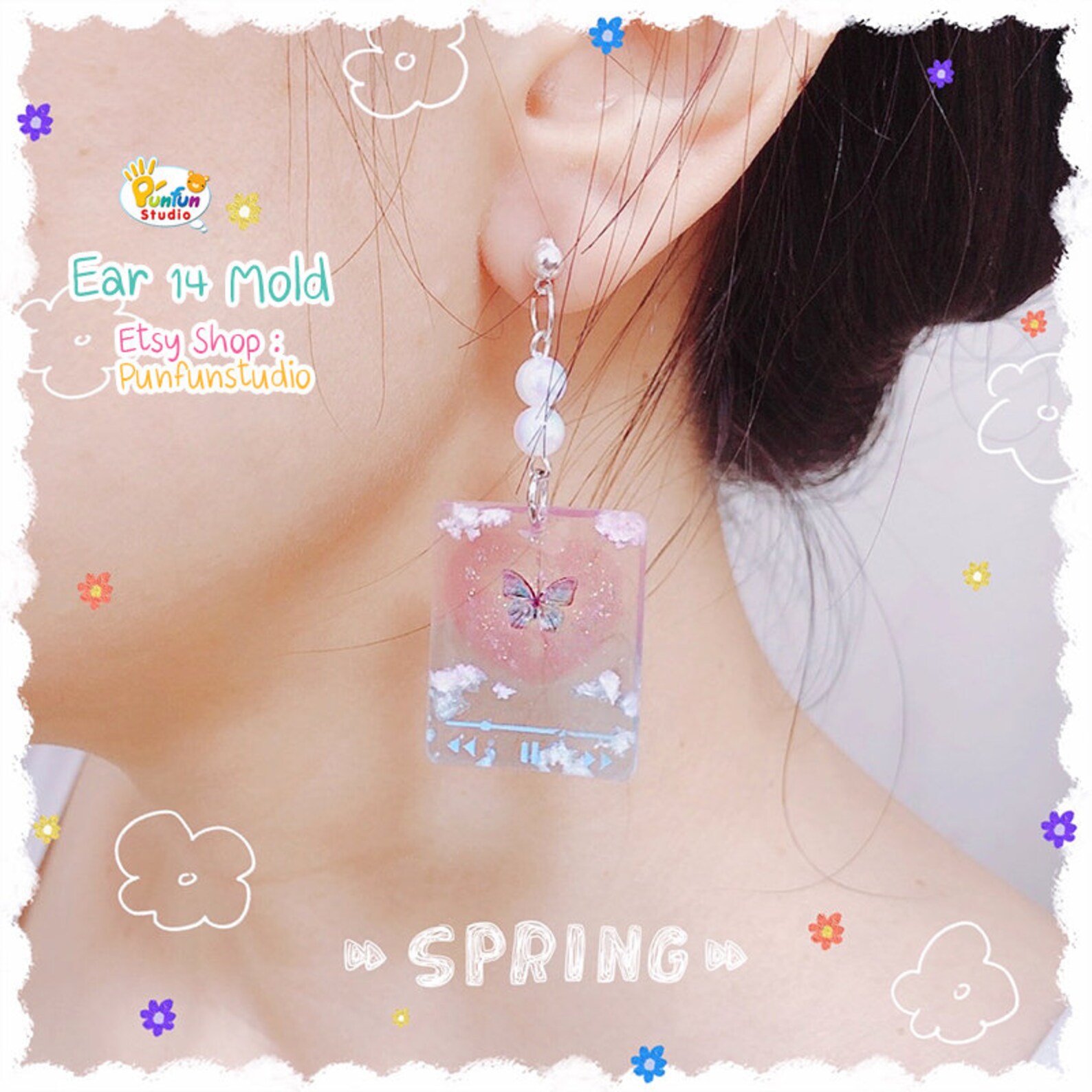 Ear 14 Heart Music Player Mold / Earring Mold / UV Resin Mold Etsy UK