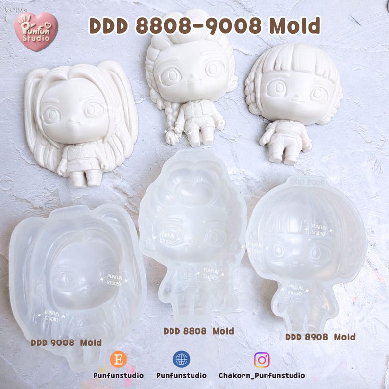 DDD 88-90, 8808-9008, 139-140 Form / Bitte vor der Bestellung die Größe prüfen / Kpop Hunter / Silikonform / Epoxidharz, Gips, Seife, Kerzenform DDD 8808-9008 Set