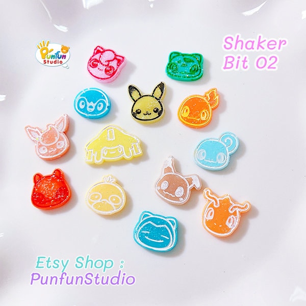 Shaker Bit 02 Poke Mix Mold / Pokemold / 12 in 1 / Shaker bits mold / UV Resin Mold / Silicone Mold