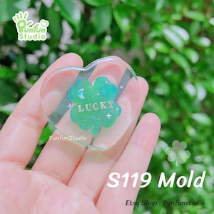 S119 Four- Leaf Clover in Heart Shaker Mold  / Shaker Mold / Silicone Mold
