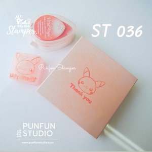 ST 036 Stamper / Pika Thank you / Grootte niet groter dan 3 x 3 cm / Punfun Stamper