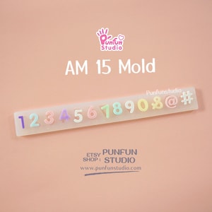 AM 15 Number / UV Resin Mold / Height 1.5 cm Thickness 2 mm / Silicone Mold