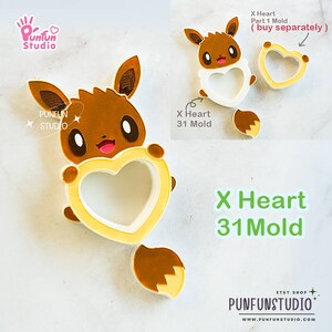 X Heart 31 Eev / Pokemold / Silicone Mold / Shaker Mold