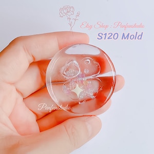S120 Four- Leaf Clover in Round Shaker Mold  / Shaker Mold / Silicone Mold