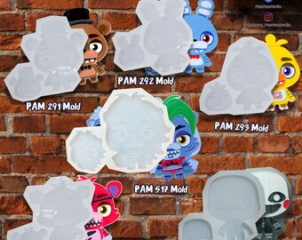 PAM 291-294, 513, 517, 523 / Five Nights at Freddy's / Molde para pintar anime / Molde de silicona