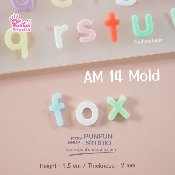 AM 11 Small Letter / UV Resin Mold / Height 0.7-1 cm Thickness 2