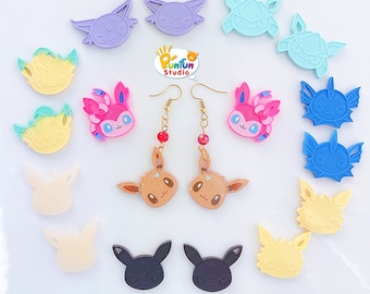 FE 01-09 Eev Evo Mold Set / Face Earring Mold / Pokemold / Silicone Mold / UV Resin Mold