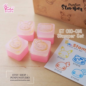 ST 010-014 Stamper Set / Stamper / 4 pieces / Size not over 2 x 2 cm / Punfun Stamper