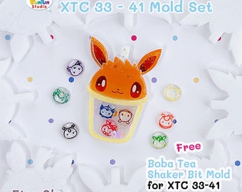 XTC 33-41 Mold Set / Eev Evo x Tea Cup Shaker Molds / 9 pieces + free a Boba tea shaker bit mold + Free 2 CSM XTC Molds