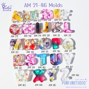 AM 21-46 Moldes de alfabeto, Molde de letras, Molde de silicona, Molde de resina epoxi