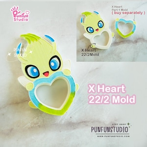 X Heart 22/2 Celeb / Pokemold / Silicone Mold / Shaker Mold