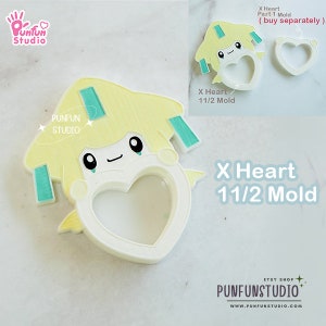 X Heart 11/2 Jira / Pokemold / Silicone Mold / Shaker Mold