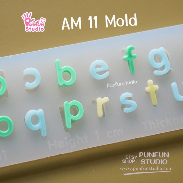 AM 11 Small Letter / UV Resin Mold / Height 0.7-1 cm Thickness 2 mm /  Silicone Mold - Punfun Studio Silicone Mold Stamper Resin Supply Craft  Accessories
