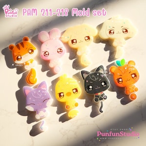 Set de moldes de animales AT PAM 211-218 / Set de 8 moldes / K-POP / Molde de pintura de anime / Molde de silicona