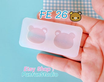FE 26 Cutie Bear Face Earring Mold / Face Earring Mold / Silicone Mold/UV Resin Mold