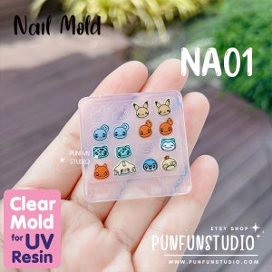 NA 01 Poke Mix / Nail Decoration Mold / Clear Mold for UV Resin / Thickness 0.3 - 0.5 mm / Silicone Mold