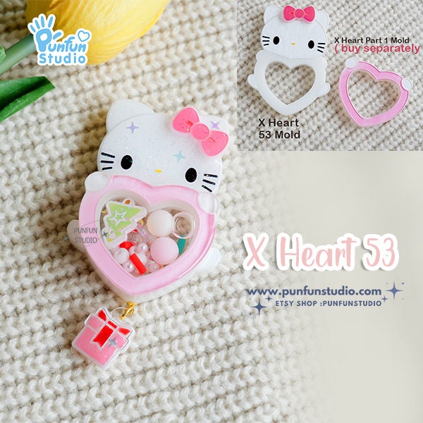 X Heart 53 Cutie Kitty Mold / Silicone Mold / Shaker Mold