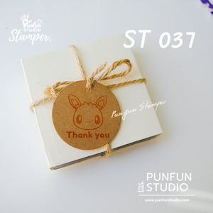 ST 037 Stamper / Eev Thank you / Grootte niet groter dan 3 x 3 cm / Punfun Stamper