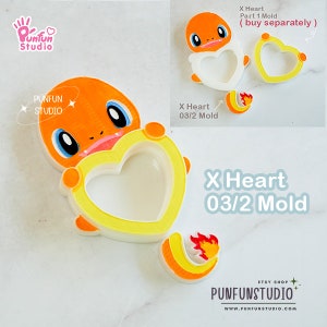 X Heart 03/2 Charmand / Pokemold / Silicone Mold / Shaker Mold