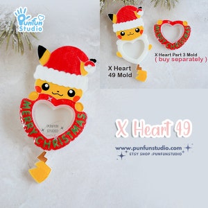 X Heart 49 Santa Pika Mold / Pokemold / Silicone Mold / Shaker Mold