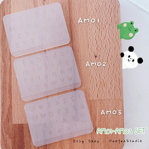 AM 01-03 SET / Alphabet Mold / Höhe 5-6 mm Stärke 0,3 - 0,4 mm / UV-Resinform