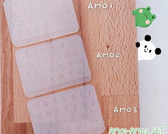 AM 01-03 SET / Alphabet Mold / Height 5-6 mm Thickness 0.3 - 0.4 mm / UV Resin Mold