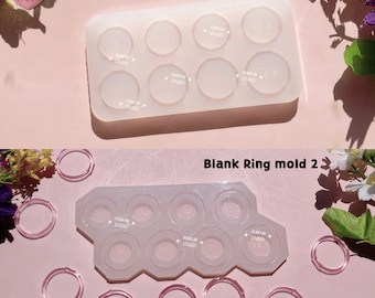 Molde para anillos en blanco 01, 02 / Diámetro interior 15-18,5 mm, 19-22,5 mm / Molde para anillos / Molde para resina UV / Molde de silicona