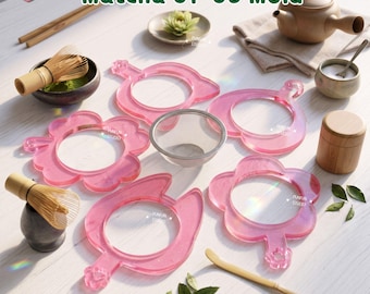 Molde Matcha 01-06 / Marco tamizador de silicona para manualidades con resina (tamices de 73-79 mm)