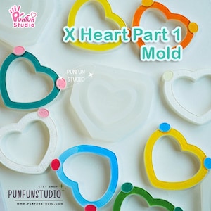 X Heart Part 1 Mold / Part Mold / Pokemold / Silicone Mold