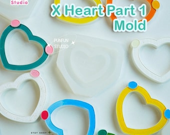 X Heart Part 1 Mold / Part Mold / Pokemold / Silicone Mold