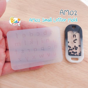AM 02 Small Letter Mold / Alphabet Mold / Height 5-6 mm Thickness 0.3 - 0.4 mm / UV Resin Mold