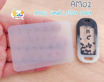 AM 02 Small Letter Mold / Alphabet Mold / Height 5-6 mm Thickness 0.3 - 0.4 mm / UV Resin Mold