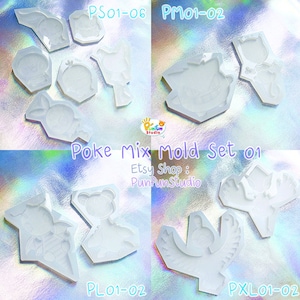 Poke Mix Mold Set A / 12 Molds / Pokemold / Silicone Mold
