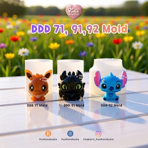Molde 3D pequeño DDD 71, 91-92 / EEV, diente, alienígena azul / Molde de resina UV