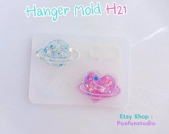 H 21 Hanger Mold / Saturn & Heart with Ring / Silicone Mold / UV Resin Mold