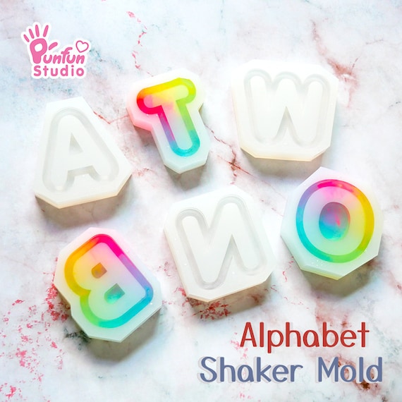 S131-156 Alphabet Shaker Mold / Alphabet Mold / Letter / Silicone Mold 