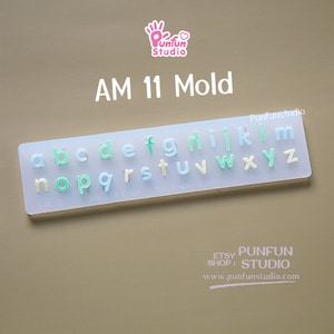 AM 11 Letra Pequeña / Molde de Resina UV / Altura 0,7-1 cm Grosor 2 mm / Molde de Silicona