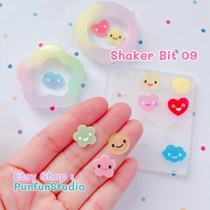 Shaker Bit 09 Happy Face Mold  / 12 in 1 / Shaker bits mold / UV Resin / Silicone Mold