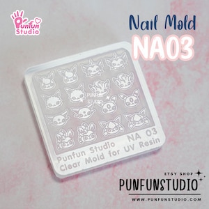 NA 03 Poke Mix / Nail Decoration Mold / Clear Mold for UV Resin / Thickness 0.3 - 0.5 mm / Silicone Mold