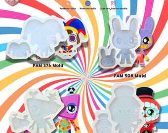 Molde de circo PAM 376, 508, 515, 516, 534, 535 / Molde de pintura de anime / Molde de silicona