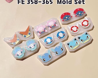Juego de moldes para pendientes FE 358-365 / Molde de silicona / Molde de resina UV