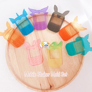 Eev Evo x Mobile Shaker Mold Set / 9 moldes + molde Tarjeta Sim + 2 CSM / Pokemold / Molde Silicona / Molde Shaker